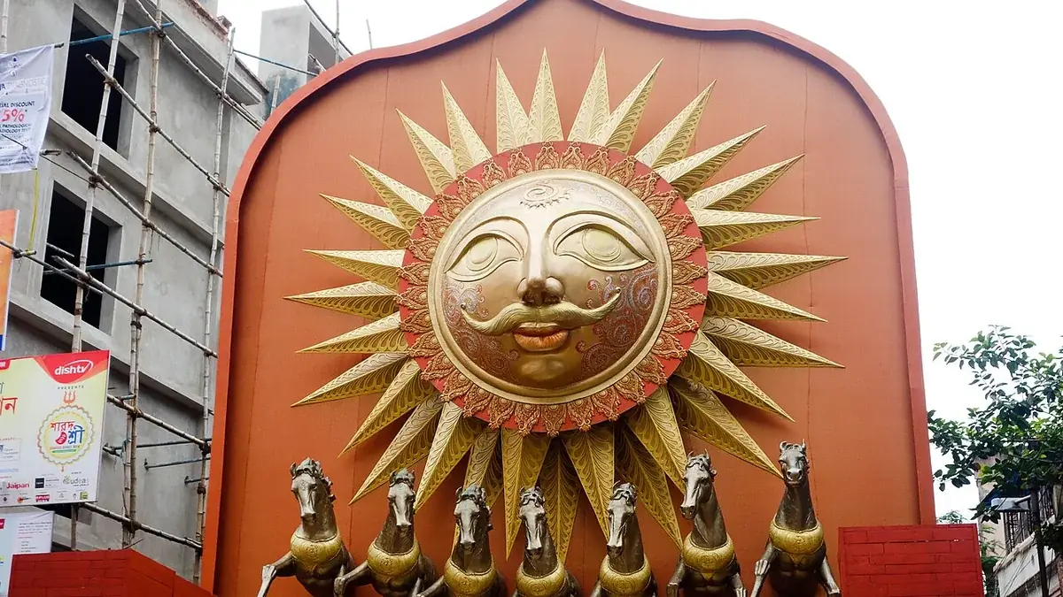 Durga Puja pandal decorations in Kolkata