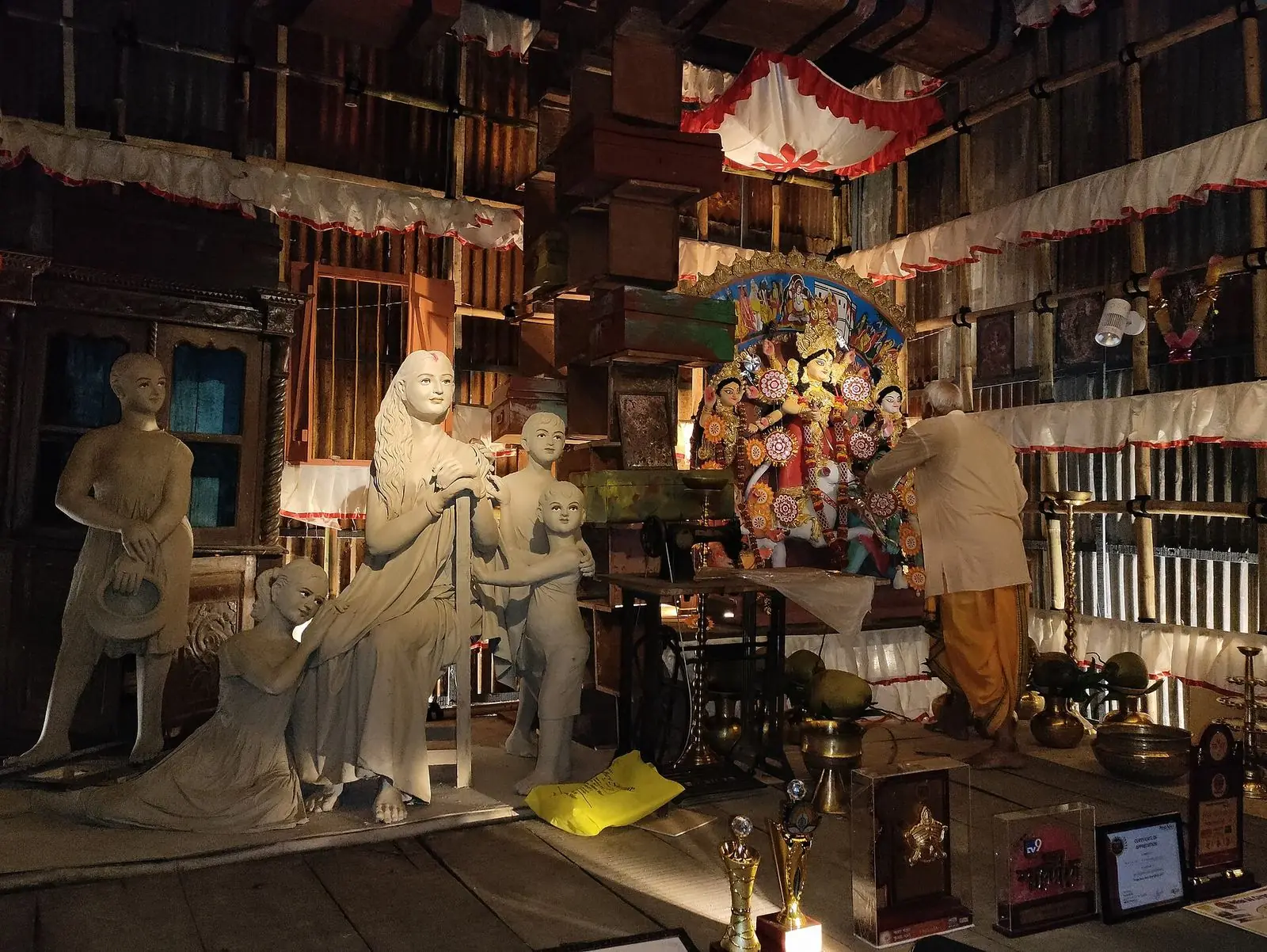 Inside a Durga Puja pandal in Siliguri